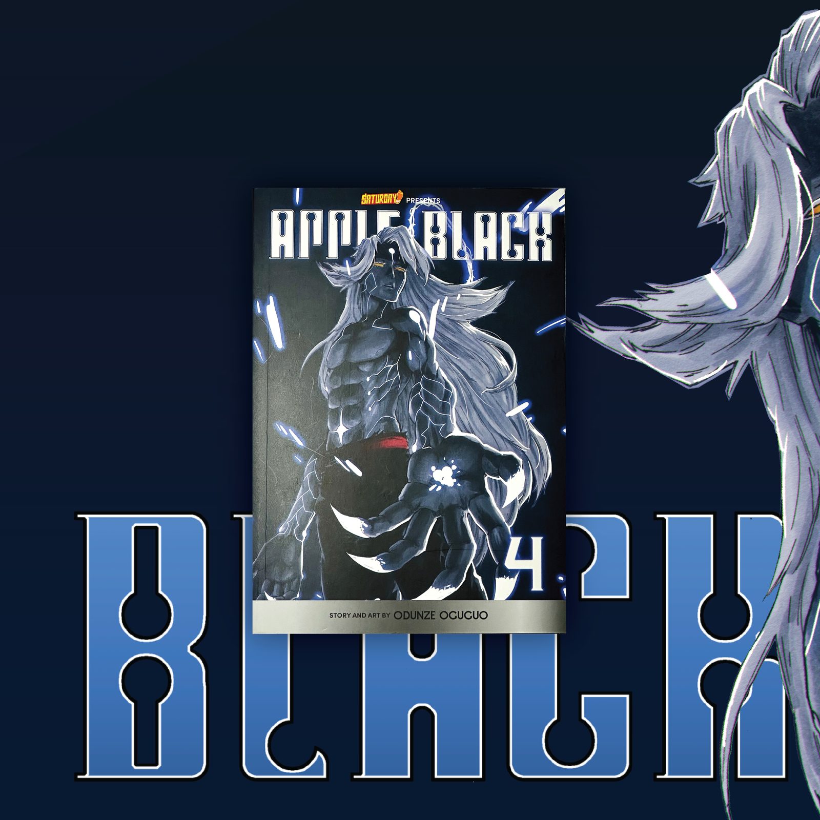 Title lettering with the cover art